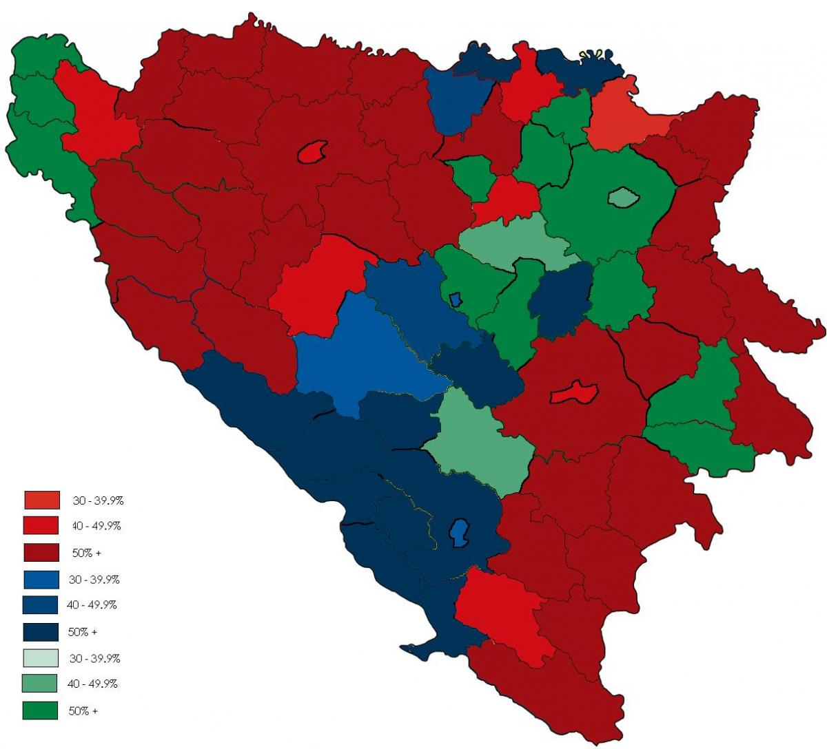 Bosna náboženstvo mapu