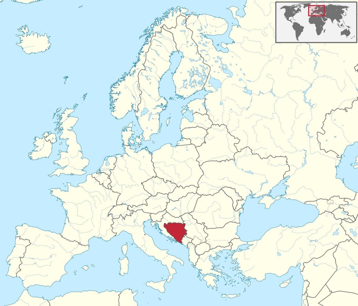 Bosna na mape európy