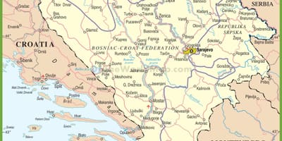 Mapa Bosne cesty