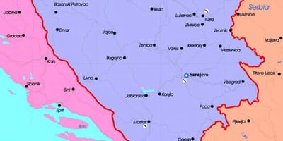 Bosna a Hercegovina politickú mapu